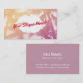 メイクアップアーティストトロピカルパームツリーズシックリップサロン 名刺 (正面/裏面)