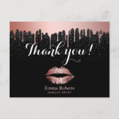 メイクアップアーティストドリップバラ金ゴールドLips Thank You ポストカード (正面)