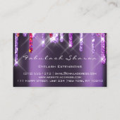 メイクアップアーティストネイルアーティストピンクバイオレットまつげ 名刺 (裏面)
