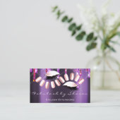 メイクアップアーティストネイルアーティストピンクバイオレットまつげ 名刺 (スタンド正面)
