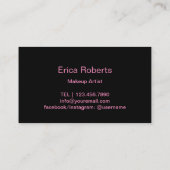 メイクアップアーティストネオンピンクタイポグラフィ美しいサロン 名刺 (裏面)