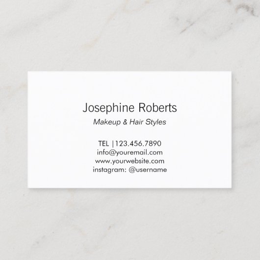 メイクアップアーティストハンドレタリング金ゴールドキスミニマリスト 名刺 (裏面)