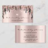 メイクアップアーティストハートラッシュグリッタードリップバラダイヤモンド 名刺 (正面/裏面)