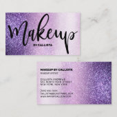 メイクアップアーティストバイオレット薄紫パープルトリプルグリッター 名刺 (正面/裏面)