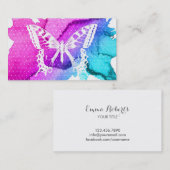 メイクアップアーティストバタフライエレガントウォーター色 名刺 (正面/裏面)