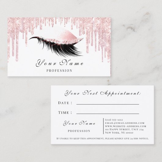 メイクアップアーティストバラまつ毛アポイントメントカードVIP 予約カード (正面/裏面)