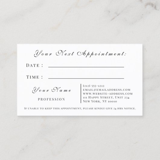 メイクアップアーティストバラまつ毛アポイントメントカードVIP 予約カード (裏面)