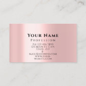 メイクアップアーティストバラキスリップピンクグリッター 名刺 (裏面)