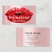 メイクアップアーティストバラキスリップレッドグラムグリッター 名刺 (正面/裏面)