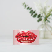 メイクアップアーティストバラキスリップレッドグラムグリッター 名刺 (スタンド正面)