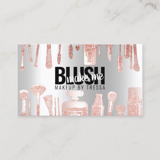 メイクアップアーティストバラグリッター+メタリックプラチナムアイス 名刺 (正面)