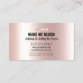 メイクアップアーティストバラグリッター+メタリック赤面ピンク 名刺 (裏面)