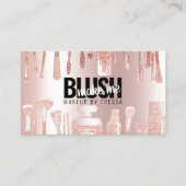 メイクアップアーティストバラグリッター+メタリック赤面ピンク 名刺 (正面)