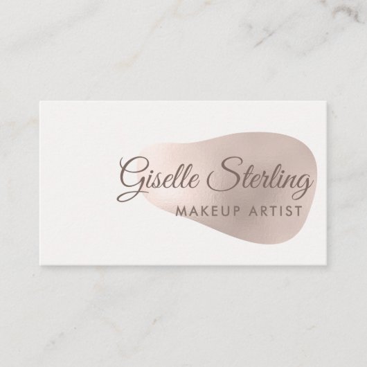 メイクアップアーティストバラゴールドフォイル赤面美しい 名刺 (正面)