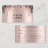 メイクアップアーティストバラスパークリップワックスアポイントメントロゴ 予約カード (正面/裏面)