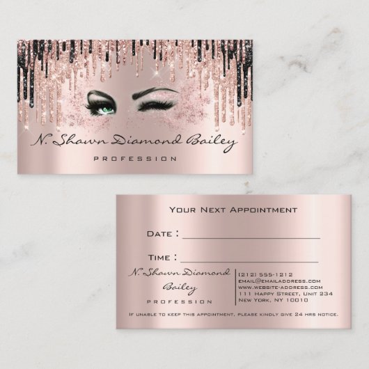 メイクアップアーティストバラスパークリップワックスグリーンアイズ 予約カード (正面/裏面)