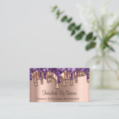 メイクアップアーティストバラパープルドリップス爪、 ネイルサロン 名刺 (スタンド正面)