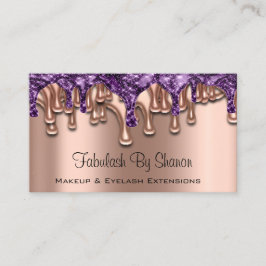 メイクアップアーティストバラパープルドリップス爪、 ネイルサロン 名刺