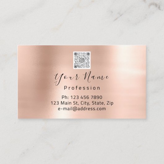 メイクアップアーティストバラレッドリップロゴQRコードロゴ 名刺 (裏面)