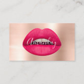 メイクアップアーティストバラレッドリップロゴQRコードロゴ 名刺 (正面)