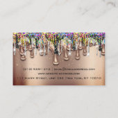 メイクアップアーティストバラ遺跡自筆証筆証筆画の滴 名刺 (裏面)