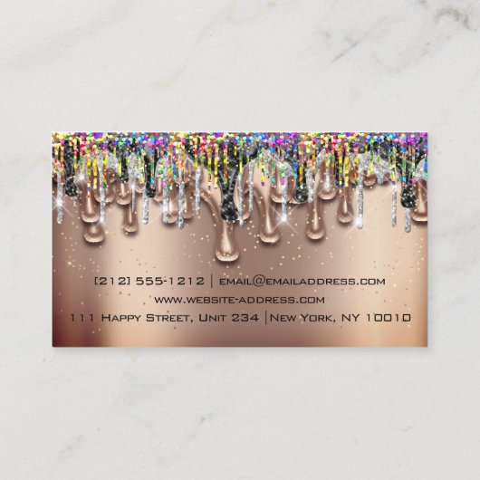 メイクアップアーティストバラ遺跡自筆証筆証筆画の滴 名刺 (裏面)