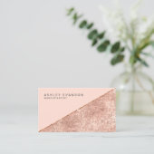 メイクアップアーティストバラ金ゴールドきらめく エレガント 名刺 (スタンド正面)