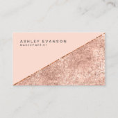 メイクアップアーティストバラ金ゴールドきらめく エレガント 名刺 (正面)