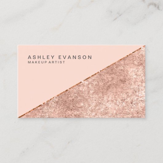 メイクアップアーティストバラ金ゴールドきらめく エレガント 名刺 (正面)