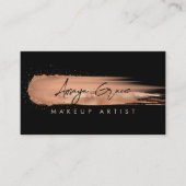 メイクアップアーティストバラ金ゴールドとブラック 名刺 (正面)