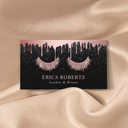 メイクアップアーティストバラ金ゴールドまつ毛トレンディードリッピング 名刺