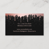 メイクアップアーティストバラ金ゴールドまつ毛トレンディードリッピング 名刺 (裏面)