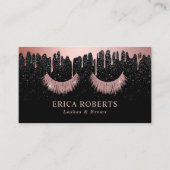 メイクアップアーティストバラ金ゴールドまつ毛トレンディードリッピング 名刺 (正面)