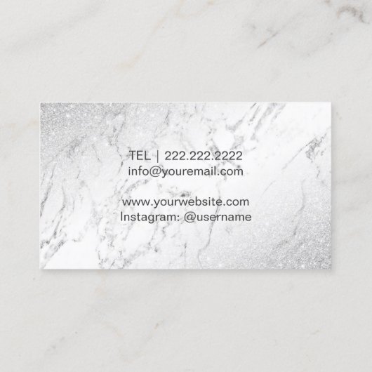 メイクアップアーティストバラ金ゴールドエレガントリップマーブルサロン 名刺 (裏面)