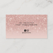 メイクアップアーティストバラ金ゴールドグリッターエレガント署名 名刺 (裏面)