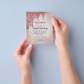 メイクアップアーティストバラ金ゴールドグリッターグラムグランドオープニング チラシ (手)