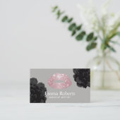 メイクアップアーティストバラ金ゴールドグリッターリップブラックフローラ 名刺 (スタンド正面)