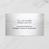 メイクアップアーティストバラ金ゴールドグリッターリップモダンシルバー 名刺 (裏面)