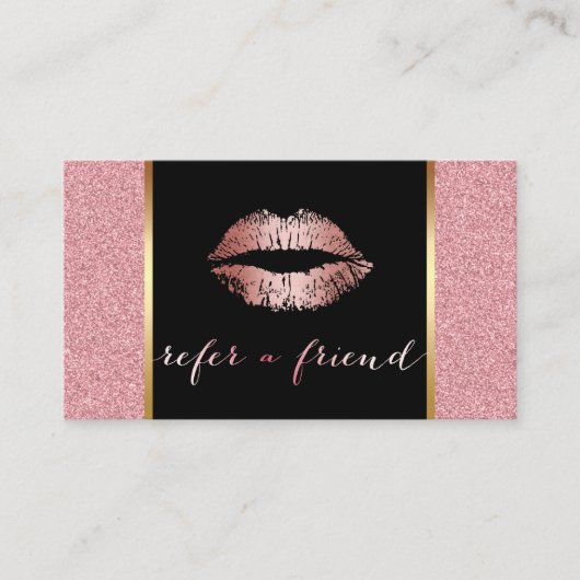 メイクアップアーティストバラ金ゴールドグリッター唇の紹介 紹介カード (正面)