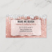 メイクアップアーティストバラ金ゴールドグリッター+プラチナードリップ 名刺 (裏面)