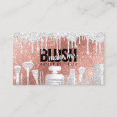 メイクアップアーティストバラ金ゴールドグリッター+プラチナードリップ 名刺 (正面)