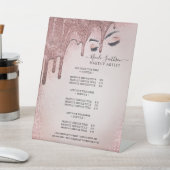 メイクアップアーティストバラ金ゴールドグリッターGLAMサービスリスト 台座サイン (インサイチュ)