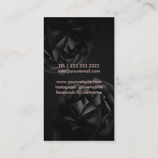 メイクアップアーティストバラ金ゴールドストライプリップフローラ 名刺 (裏面)