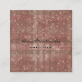 メイクアップアーティストバラ金ゴールドスパークルグリッターグラム スクエア名刺 (正面)