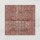 メイクアップアーティストバラ金ゴールドスパークルグリッターグラム スクエア名刺 (裏面)