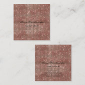 メイクアップアーティストバラ金ゴールドスパークルグリッターグラム スクエア名刺 (正面/裏面)