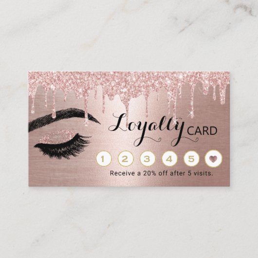 メイクアップアーティストバラ金ゴールドドライブ美しいサロンロイヤリティ ロイヤリティカード (正面)