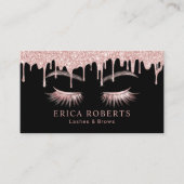 メイクアップアーティストバラ金ゴールドドリップスブラッシュ&ブローズサロン 名刺 (正面)