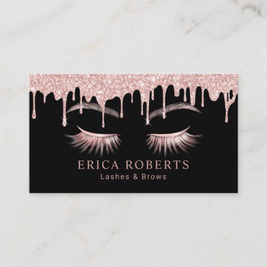 メイクアップアーティストバラ金ゴールドドリップスブラッシュ&ブローズサロン 名刺 (正面)