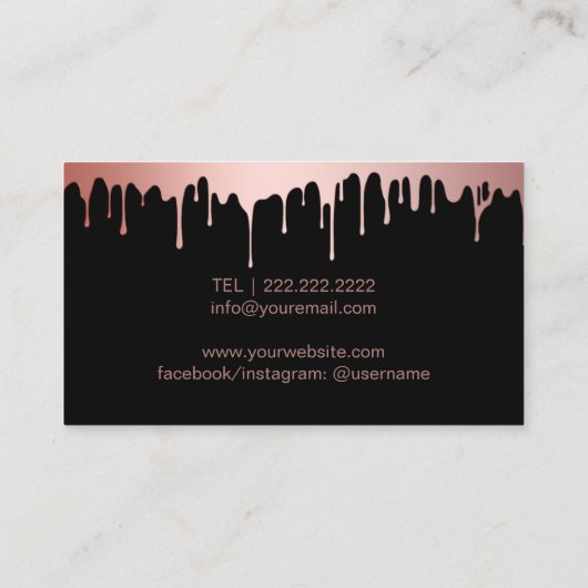メイクアップアーティストバラ金ゴールドドリップスブラッシュ&ブローズブラック 名刺 (裏面)